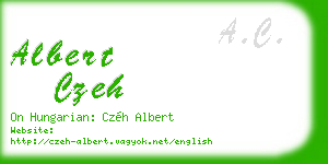 albert czeh business card